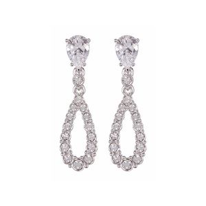 Nadri CZ open teardrop earrings